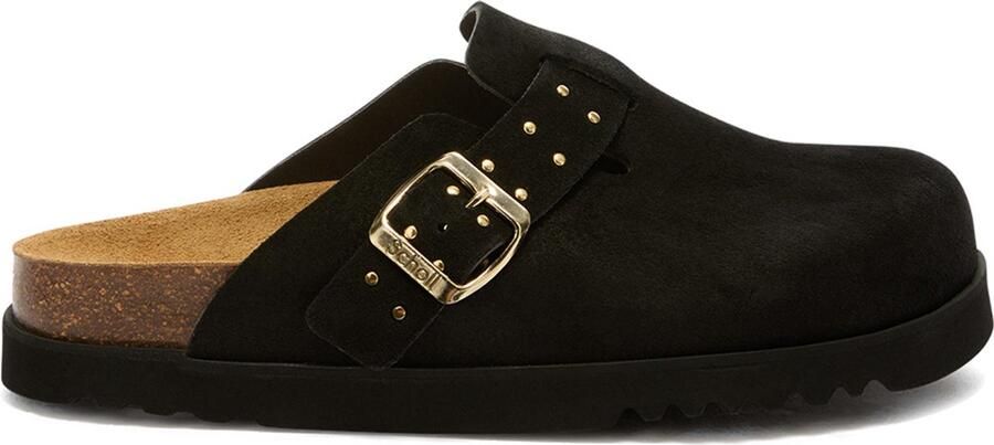 Scholl Klomp Benny Suède Vrouwen Zwart