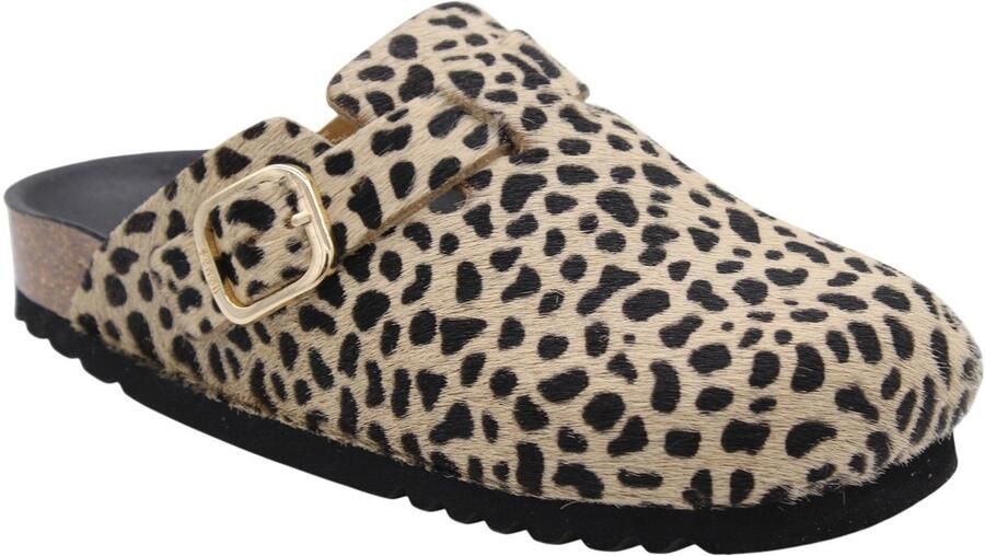 Scholl Gesloten-teen Dierenprint Klomp met Gesp