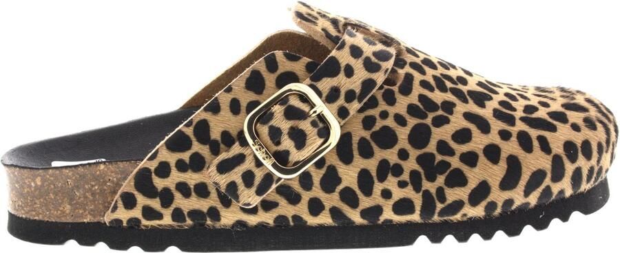 Scholl Gesloten-teen Dierenprint Klomp met Gesp