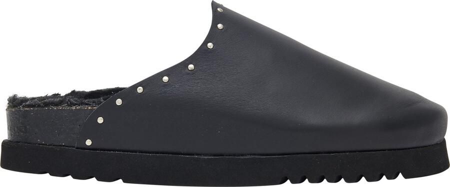 Scholl FAE STUDS Leather+studs Womens Black FALSO Clogs Black