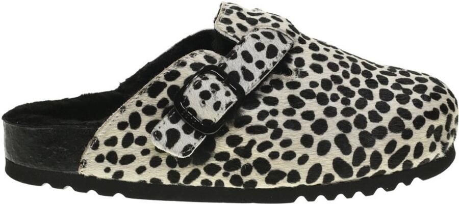 Scholl Klomp Women Fae New F Cow Hair Black White
