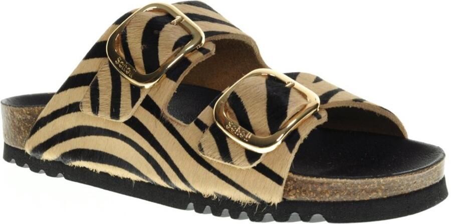 SCHOLL Slippers Dames Noelle Print Led Maat: 37 Materiaal: Ponyhair Kleur: Beige - Foto 3