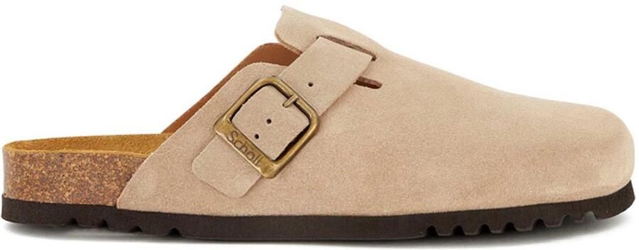 Scholl OLIVIER NEW Suede SA Mens Dark Beige FALSO Clogs Dark Beige