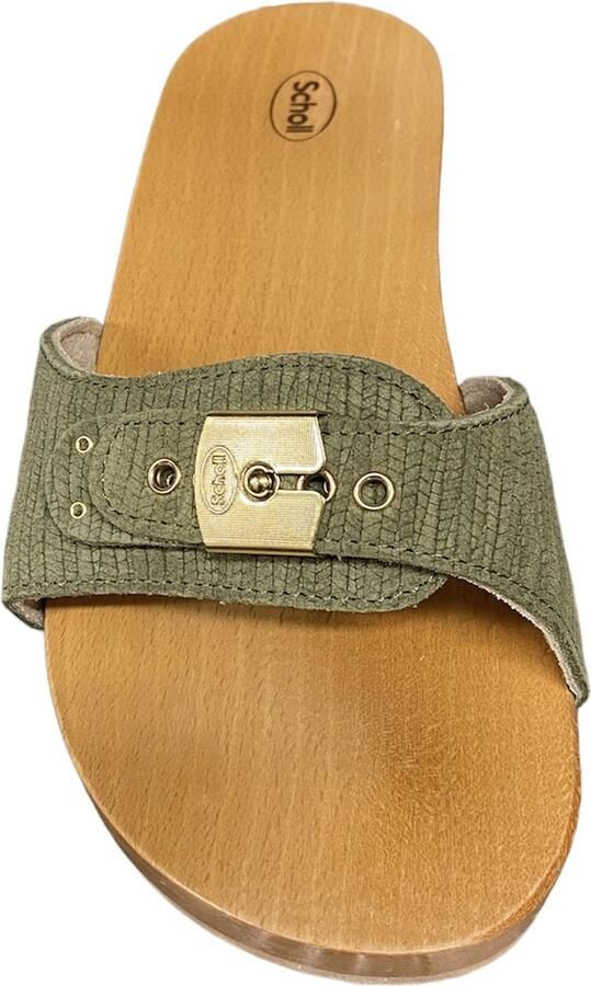 Scholl Iconic Pescura Heel Embossed Suede Green Muilen - Foto 3