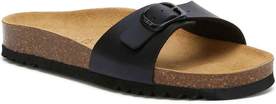 Scholl Sandalen Estelle 1 Riem Synth Leer Vrouwen Zwart