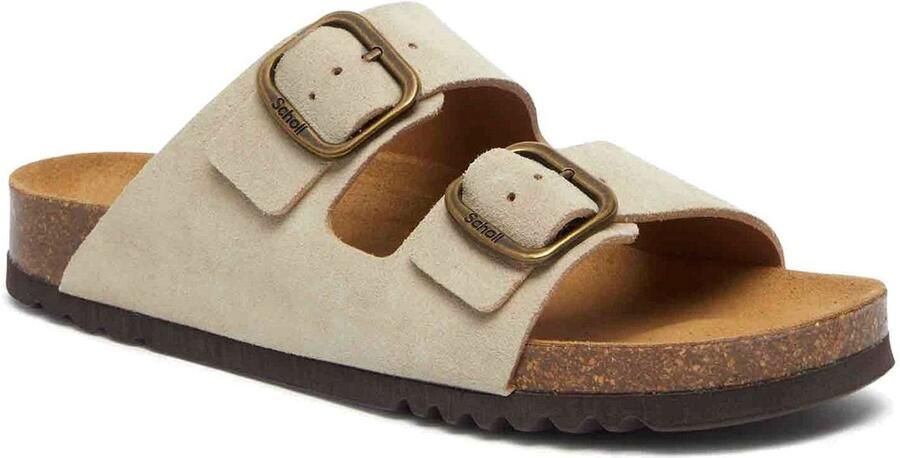 Scholl Sandalen Josephine 2 Riemen Suede Vrouwen Beige - Foto 5