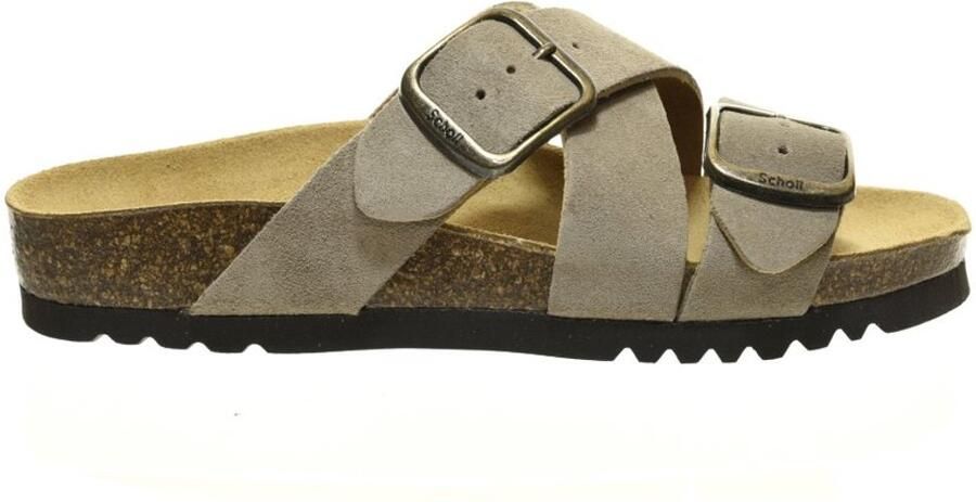 Scholl Selene suède slippers taupe - Foto 4