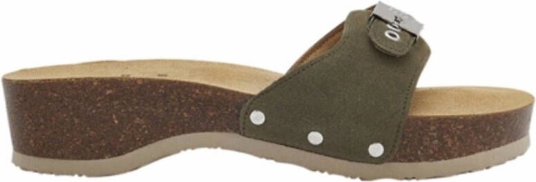 Scholl Slipper Women Pescura Heel Cork Khaki