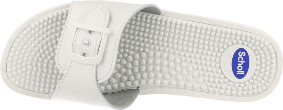 Scholl NEW MASSAGE PVC Womens White FALSO Mules White - Foto 5