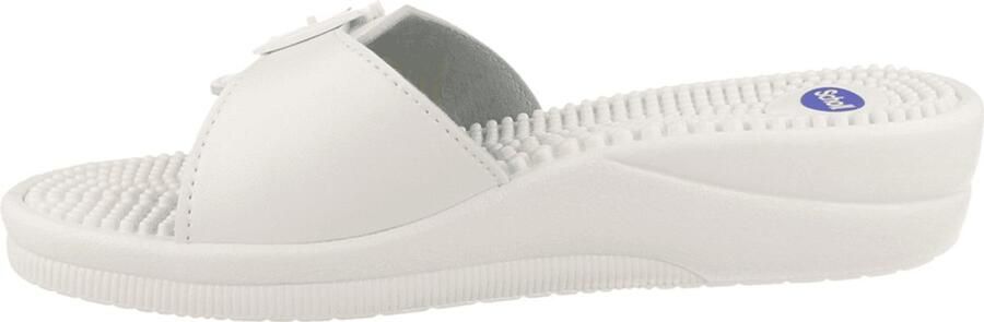 Scholl NEW MASSAGE PVC Womens White FALSO Mules White - Foto 3