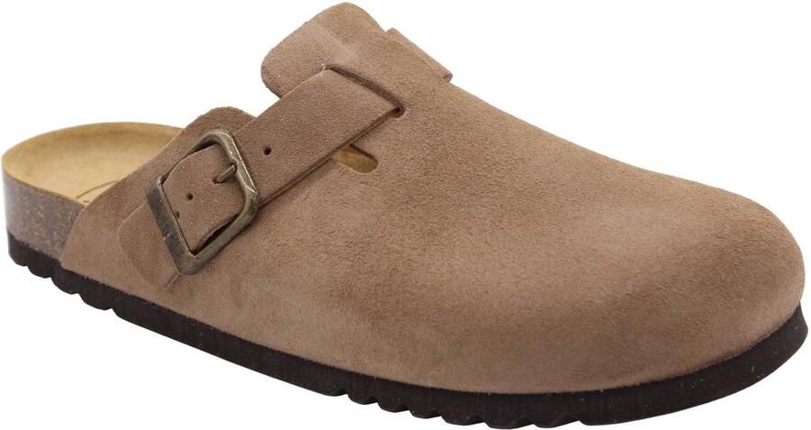 Scholl Taupe Suede Clogs Olivier