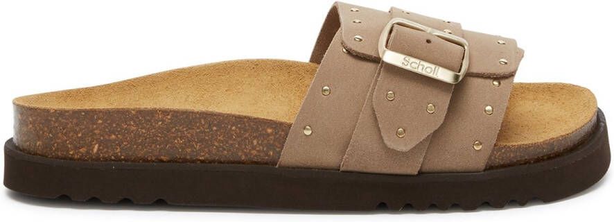 Scholl Slipper Women Joyce Suede Dark Beige