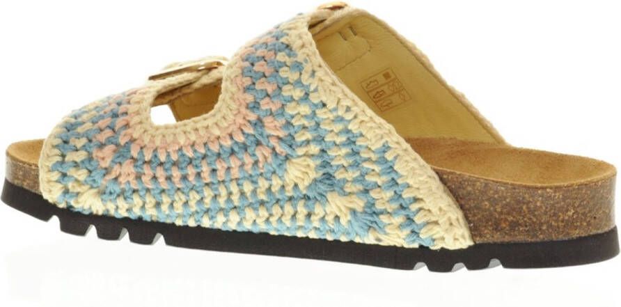 Scholl Slipper Women Noelle Crochet Lt Yellow Petrol Nude