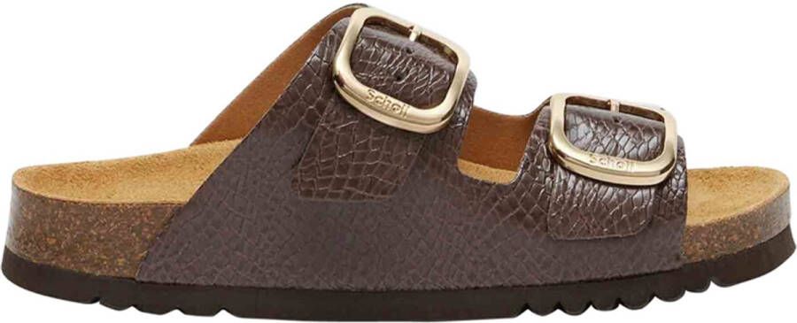 Scholl Slipper Women Noelle Synthetic Reptile Brown