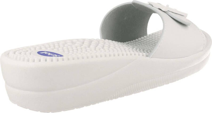 Scholl NEW MASSAGE PVC Womens White FALSO Mules White
