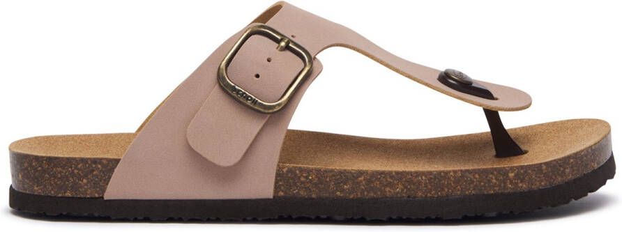 Scholl Teenslippers Jackie Thong Synthetisch Suede Vrouwen Naakt
