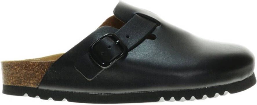 Scholl Zwart Lederen Clogs