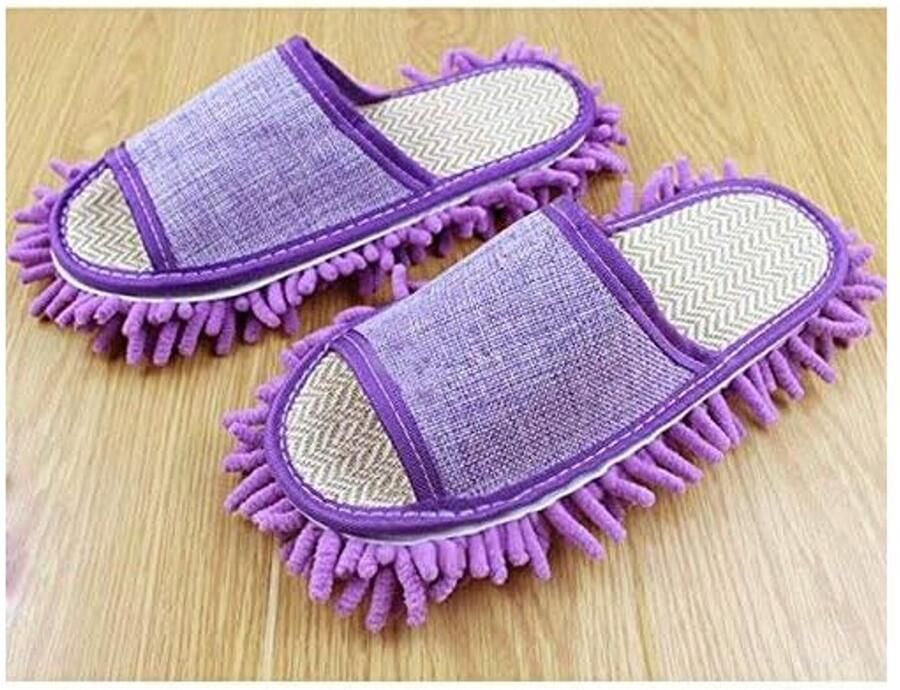 Schoonmaak Slippers Paars Microfiber Voor Vloerreiniging Thuis