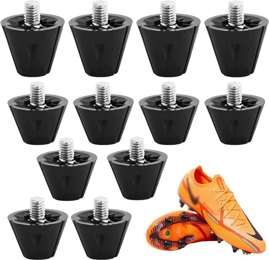 Schroefnoppen M5 Nylon en Metaal Universeel voor Voetbalschoenen Zwart Stuks