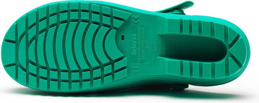 Schu'zz Schuzz Damen Clog Badeschuhe Bloc Femme Vert foncé Grün