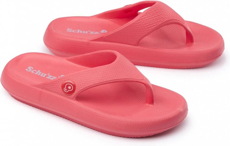 Schu'zz Schuzz Damen Clog Badeschuhe Flip Flop Femme Corail Rosa