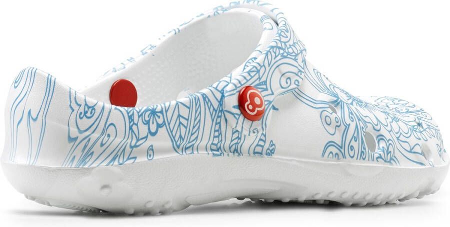 Schu'zz Schuzz Damen Clog Badeschuhe Globule Femme imprimé Mandala bl Blau