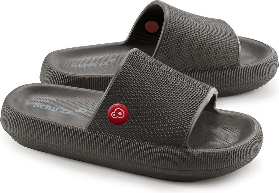 Schu'zz Schuzz Damen Badelatschen CLAQUETTE Femme Réglisse anthracite Schwarz