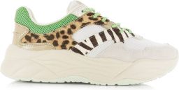SCOTCH & SODA Celest Green Animal Chunky Wit Mesh Lage sneakers Dames