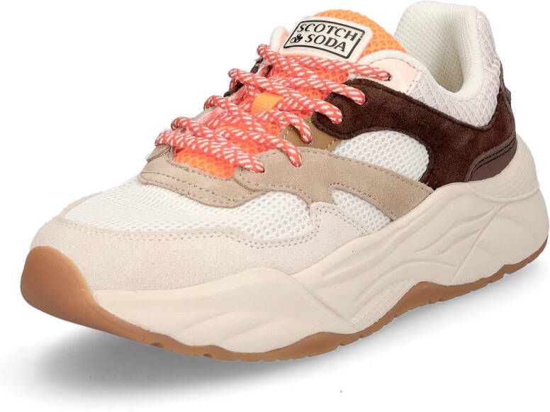 Scotch & Soda dames sneaker Celest beige oranje