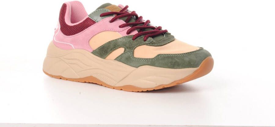 Scotch & Soda dames sneakers Scotch&Soda Celest groen en roze suède