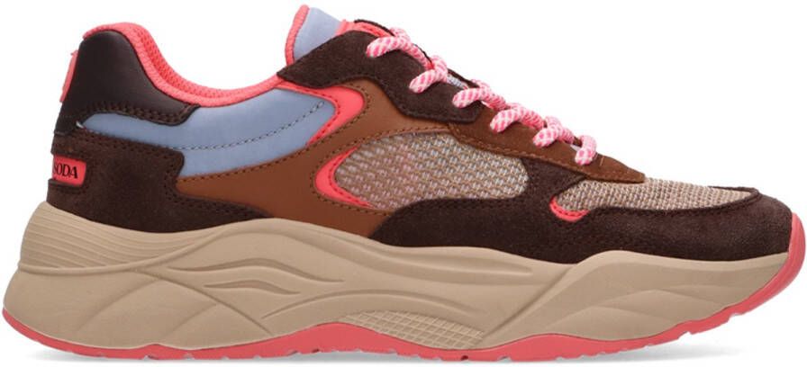 Scotch & Soda Scotch&Soda dames sneaker Celest 25 suède en mesh bruin beige roze