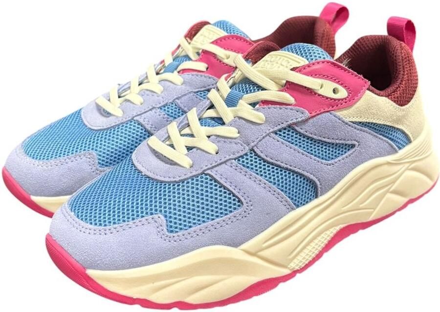 Scotch & Soda Celest Kids suède sneakers blauw lila
