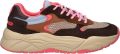 Scotch & Soda Scotch&Soda dames sneaker Celest 25 suède en mesh bruin beige roze - Bruin