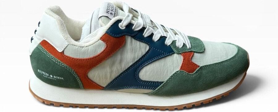 Scotch & Soda Cleave Sneakers Heren Groen Wit Blauw