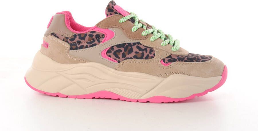Scotch & Soda Scotch&Soda dames sneaker Celest 25 suède beige nylon leopard print