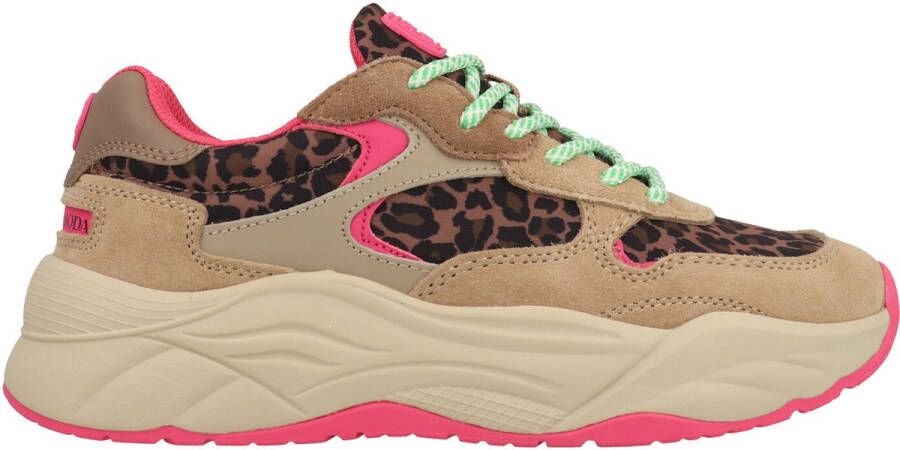 Scotch & Soda Scotch&Soda dames sneaker Celest 25 suède beige nylon leopard print