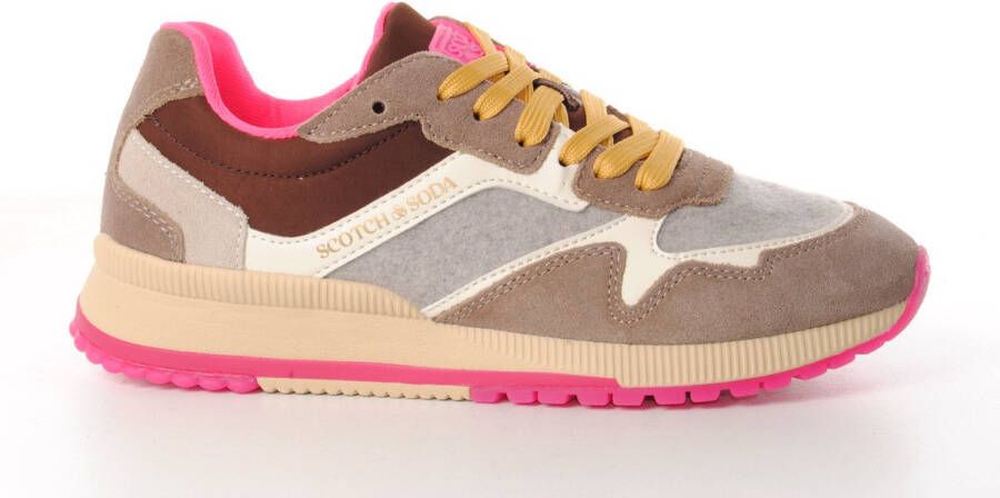 Scotch & Soda Scotch&Soda dames sneaker Vivi suède en vilt taupe