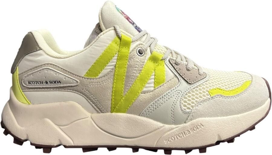 Scotch & Soda Mount Sneakers Beige Wit Groen