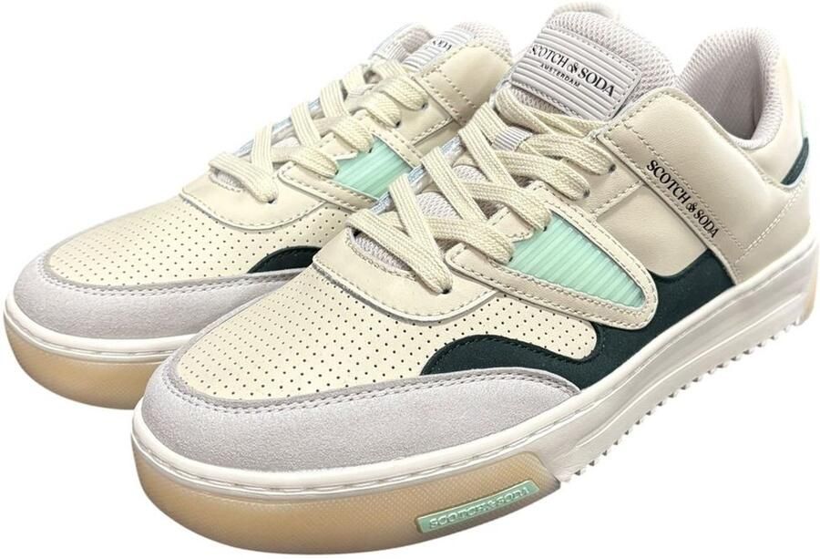 Scotch & Soda New Cup Beige Green Sneaker Heren