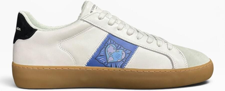 Scotch & Soda Plakka BM Sneakers Wit Blauw Zwart