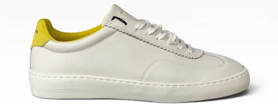 Scotch & Soda Plakka LS Sneakers Mannen Wit Geel - Foto 2