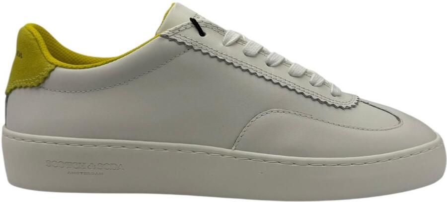 Scotch & Soda Plakka LS Sneakers Mannen Wit Geel