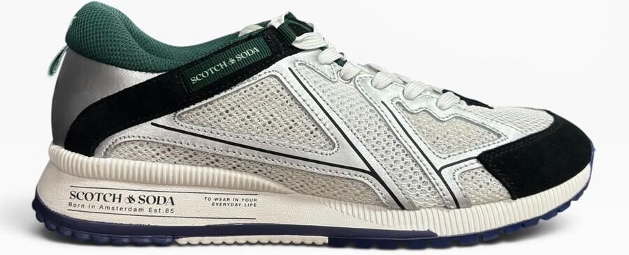 Scotch & Soda Vivex Sneakers Wit Zwart Groen