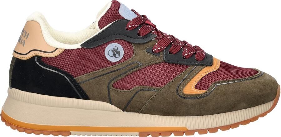 Scotch & Soda Dames sneaker Scotch&Soda Vivi suède groen bordo