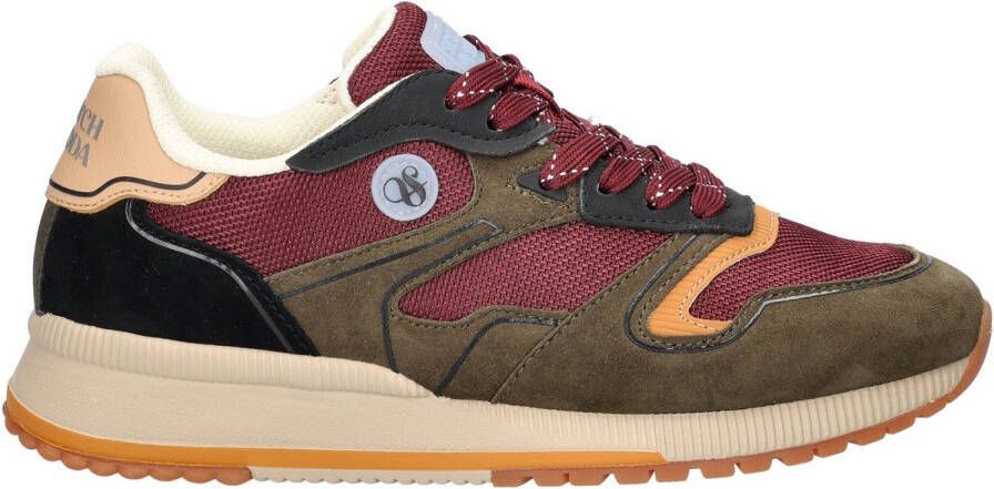 Scotch & Soda Dames sneaker Scotch&Soda Vivi suède groen bordo
