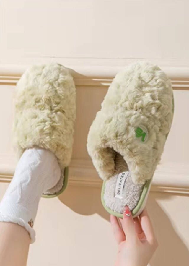 Scovvii Luxe Pantoffels Sloffen 40-41 Groen Dames Lekker zacht