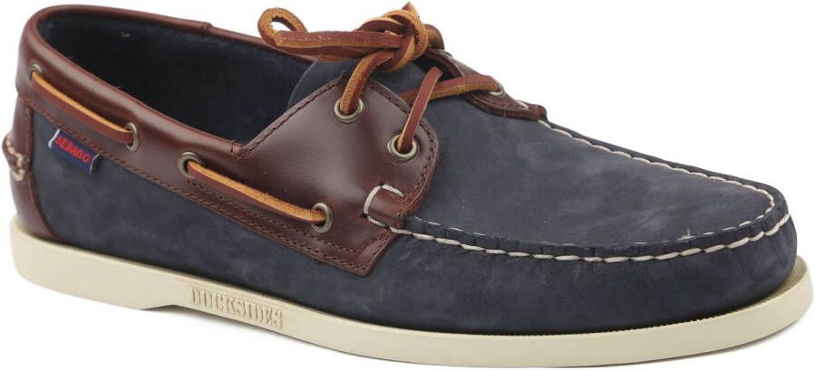 Sebago Schoenen Docksides Portland Donkerblauw (navy) Bruin Heren Instappers