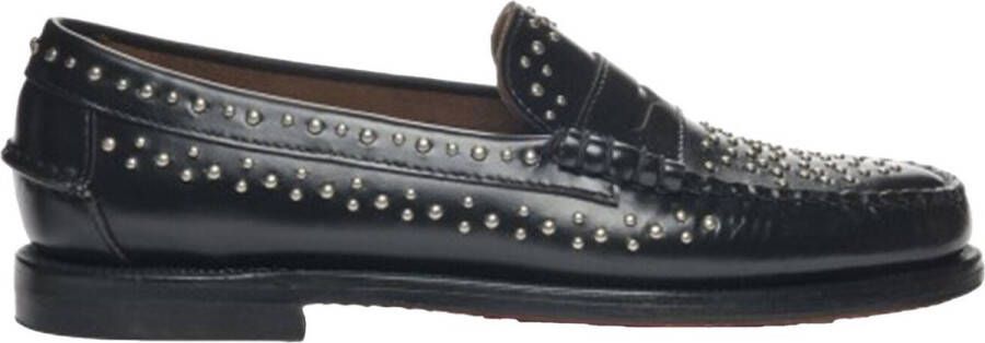 Sebago Zwarte Penny Loafer Schoenen Black Dames