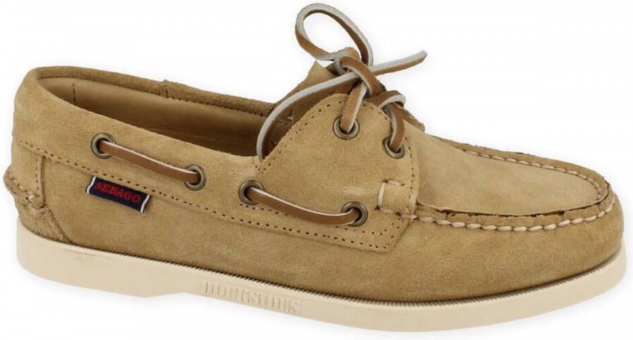 Sebago Beige Mocassins Leren Schoenen Lichtgewicht Comfort Beige Dames