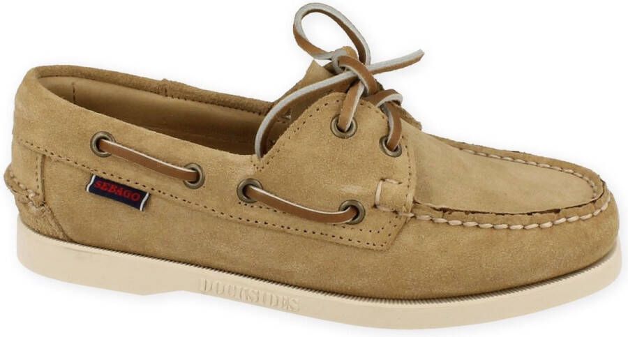 Sebago Beige Mocassins Leren Schoenen Lichtgewicht Comfort Beige Dames